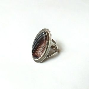 Jewelry - Vintage ring sterling silver Botswana agate stripe Jewelry - Vintage ring sterling silver Botswana agate stripe